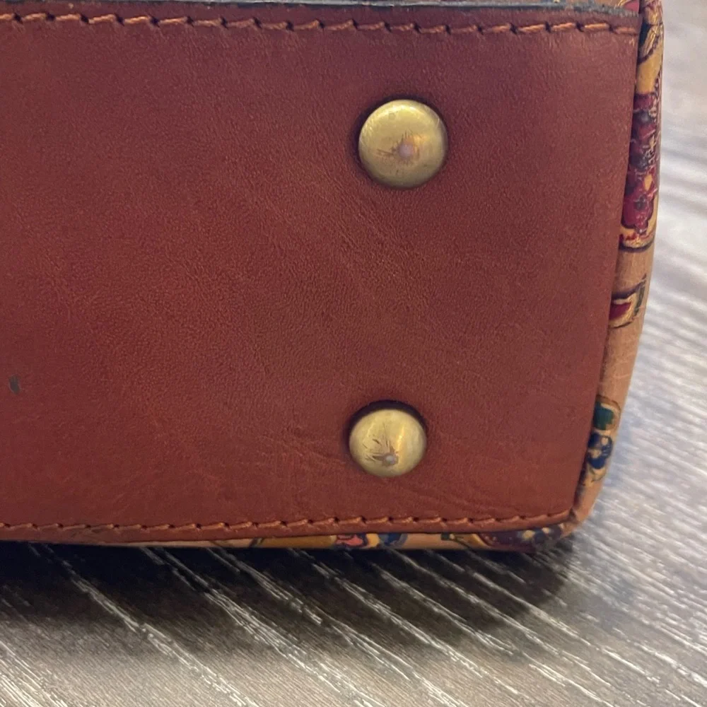 Patricia Nash Brown/Goldish Leather Handbag